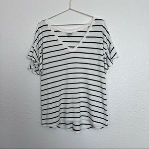 A New Day Striped Ruffle Sleeve Top | Medium